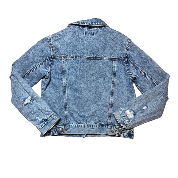 Forever 21 Light Wash Distressed Denim Jacket US S - Picture 11 of 11